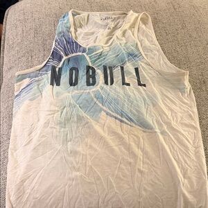 NOBULL Blue and Cream Graphic Tank